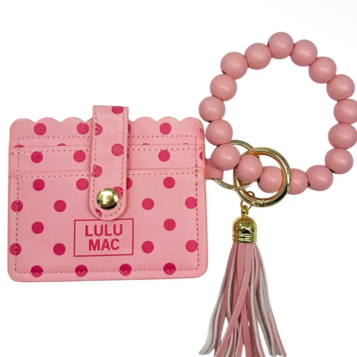 Lulu Mac Beaded Wristlet | Pink Dot