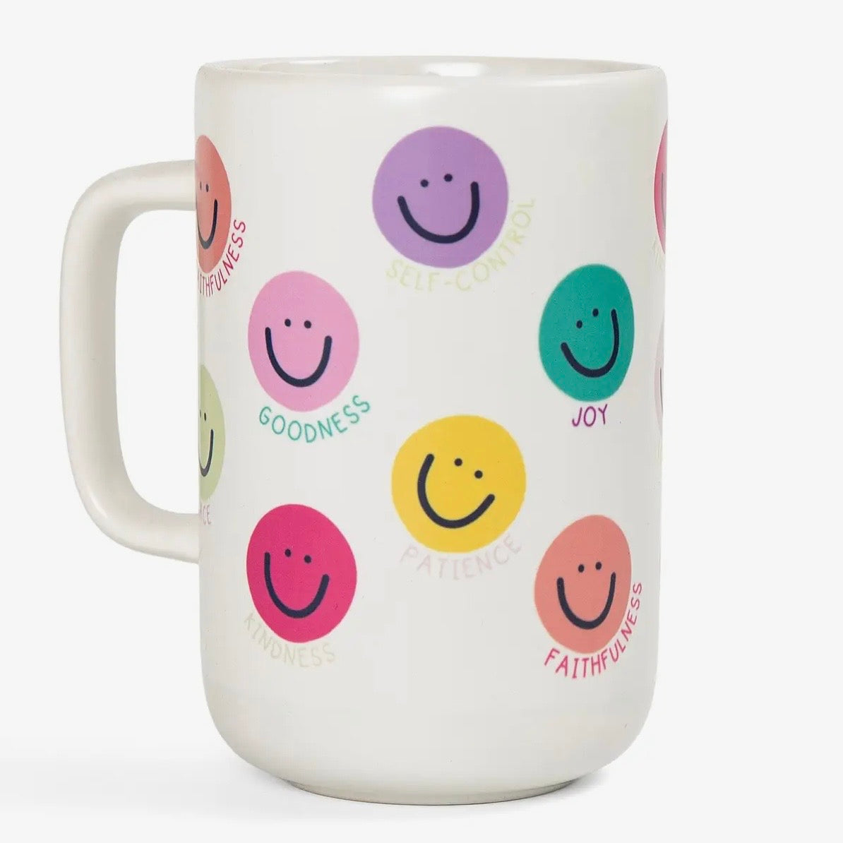 Smiley Fruits of the Spirit Tall Ceramic Mug