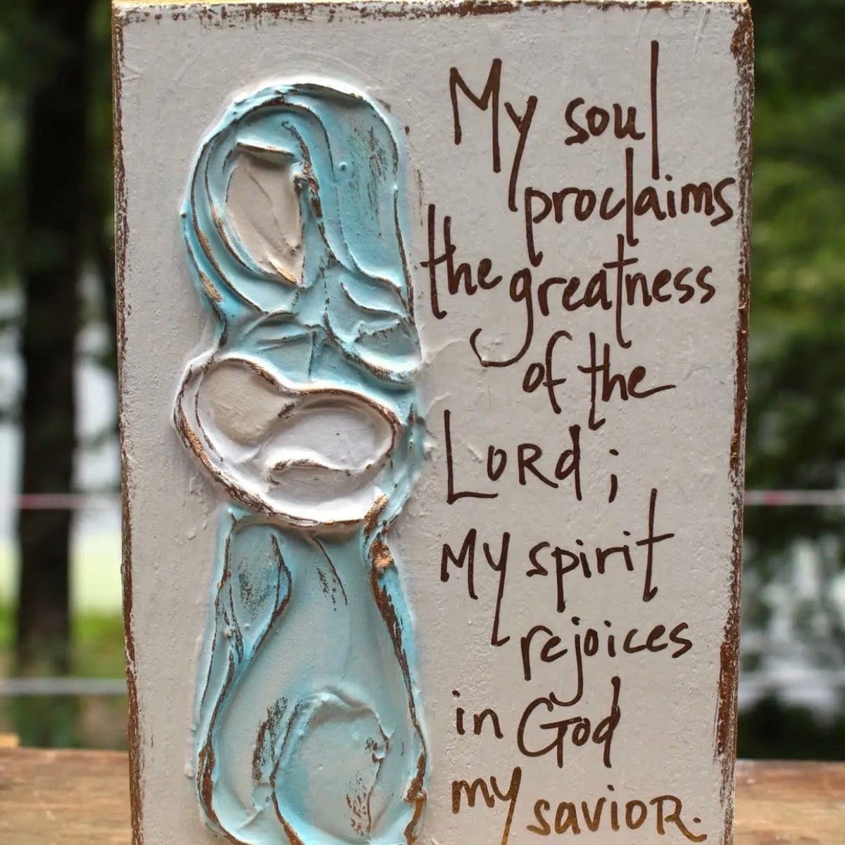 Textured Block | Magnificat Mary & Baby Jesus