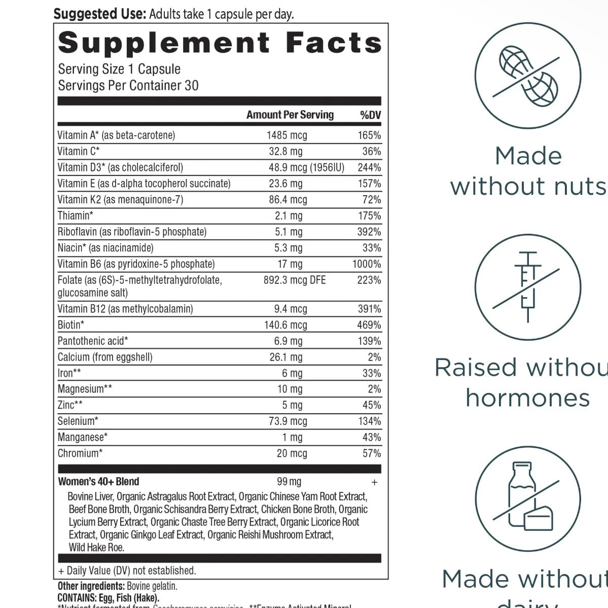 Ancient Multivitamin Women's 40+ Once Daily | 30 Capsules