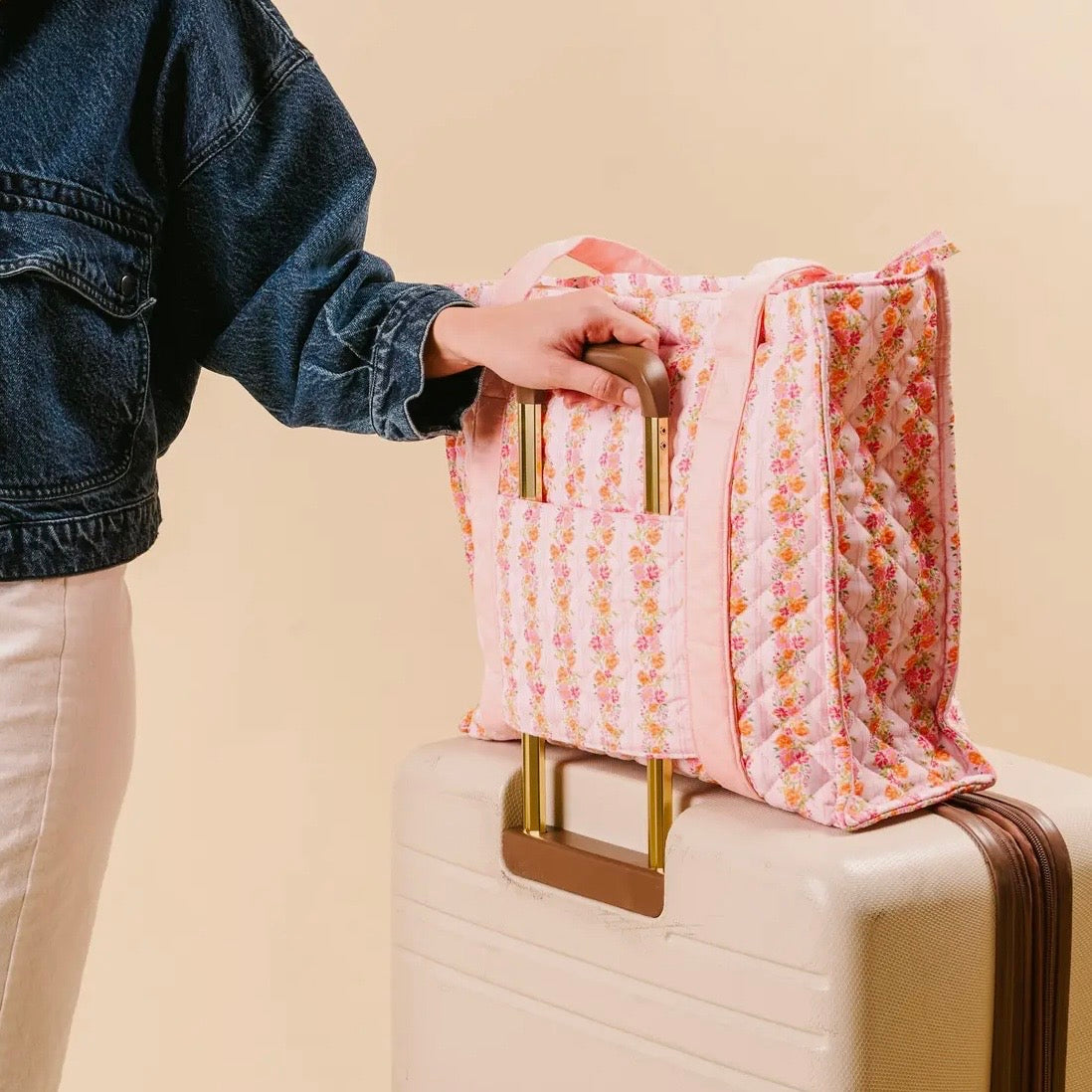 Quilted Tote Bag | Petal Parade Pink