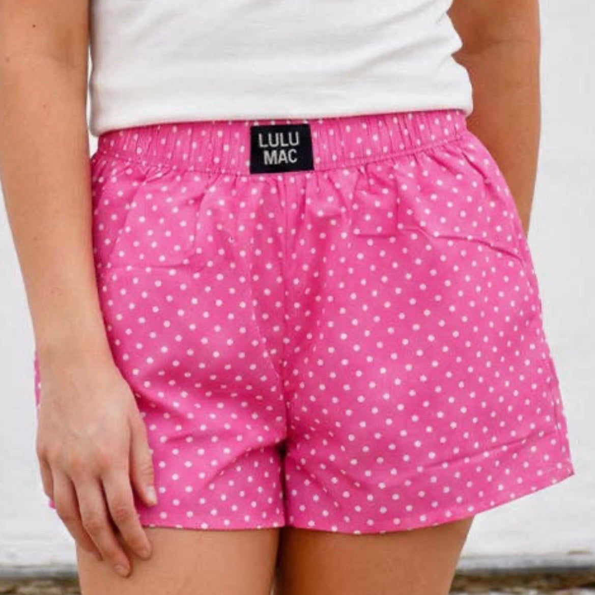 Lulu Mac Boxers | Hot Pink Dot