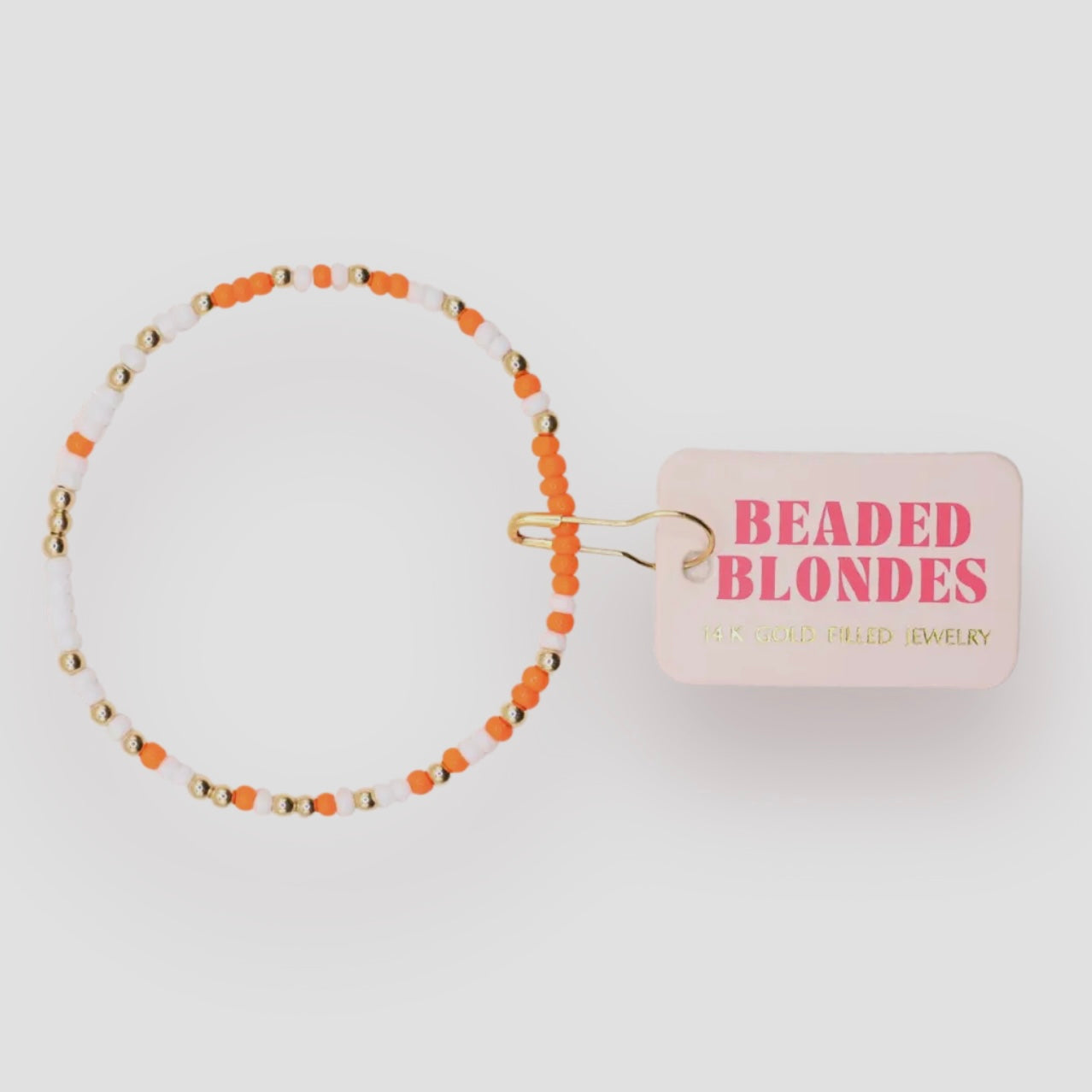 Bracelet - Orange & White Game Day Sprinkle | 6.75 inch