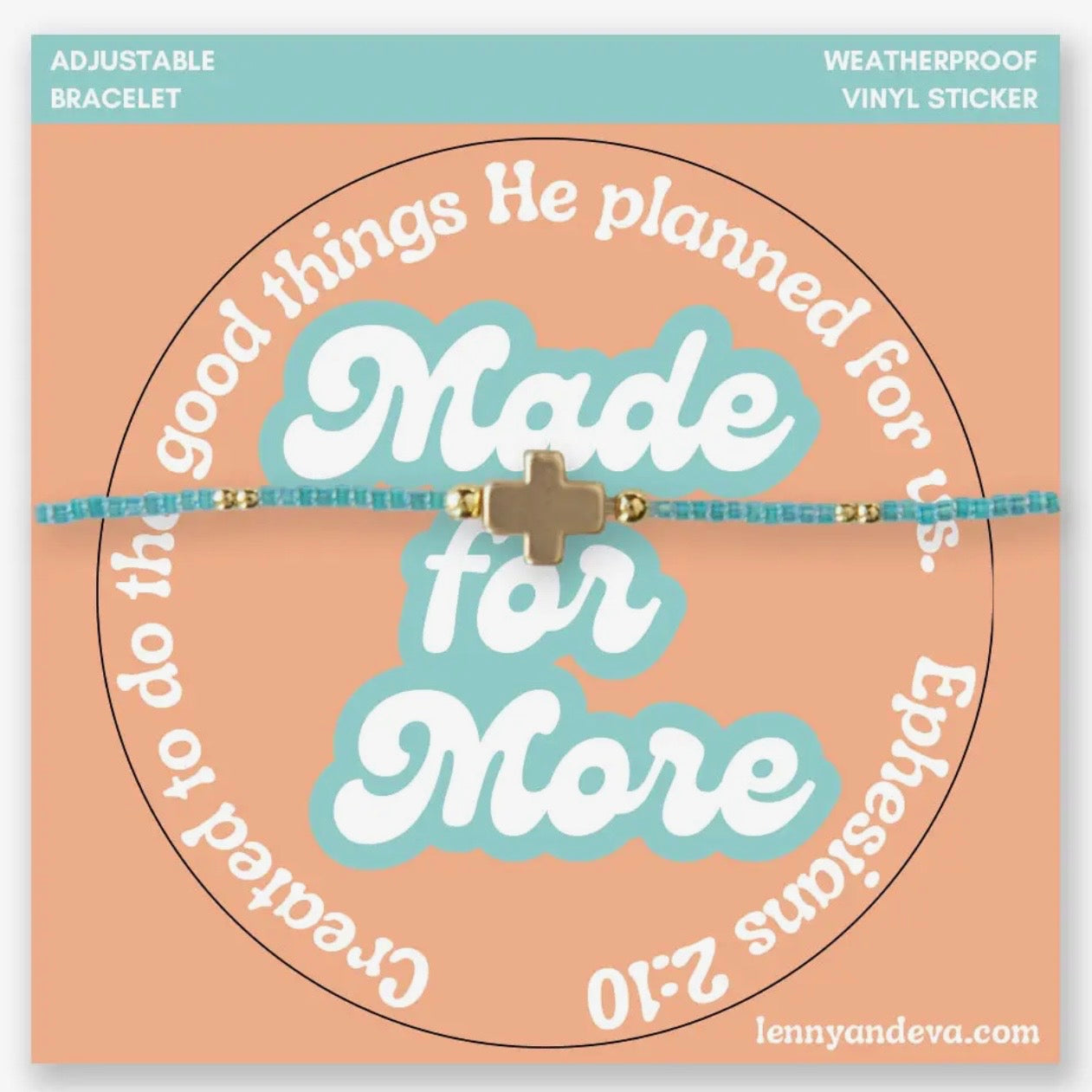 Cross Bracelet + Sticker | Made For More Ephesians 2:10