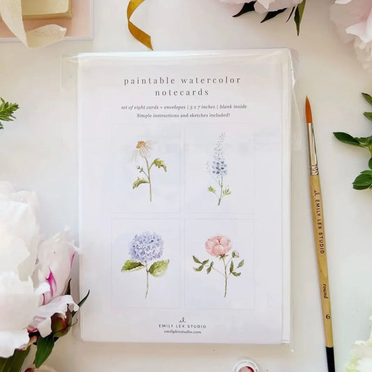 Paintable Watercolor
Notecard Set
 | Garden Flowers
