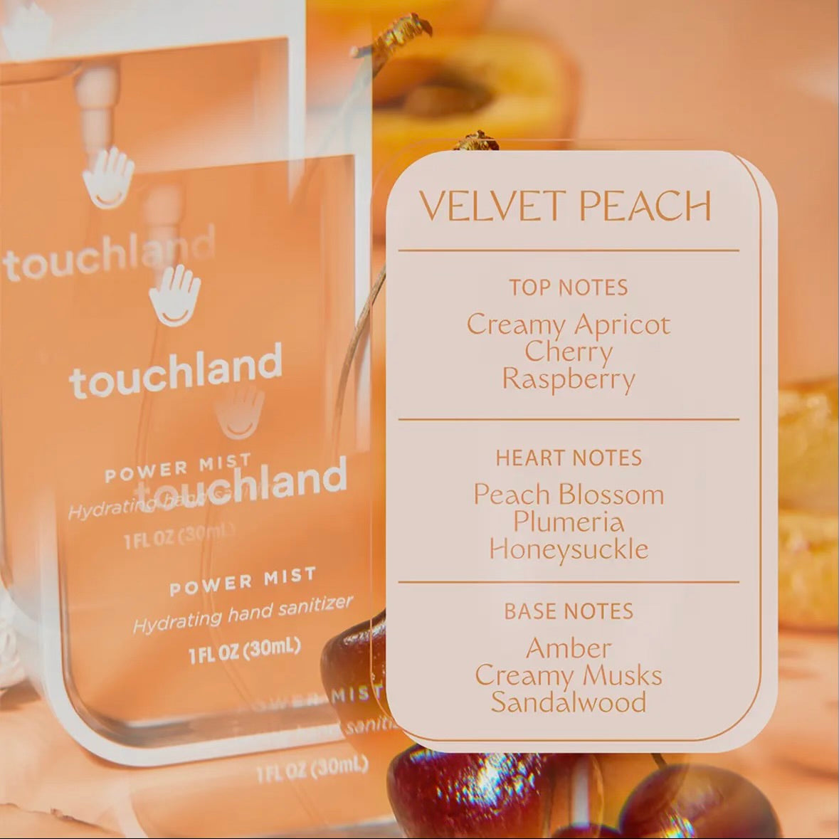 Touchland Power Mist Velvet Peach Hand Sanitizer