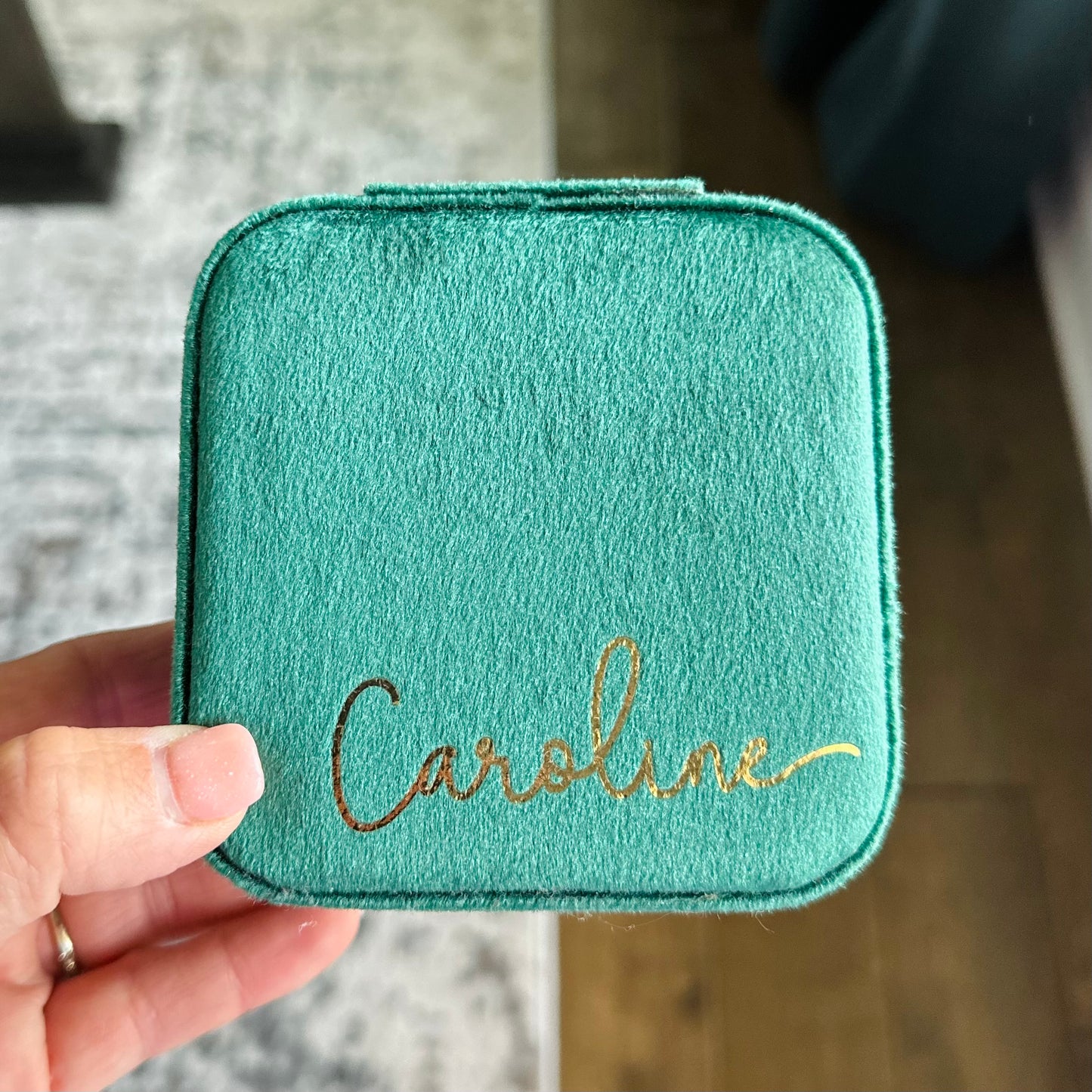 Personalized Velvet Jewelry Box