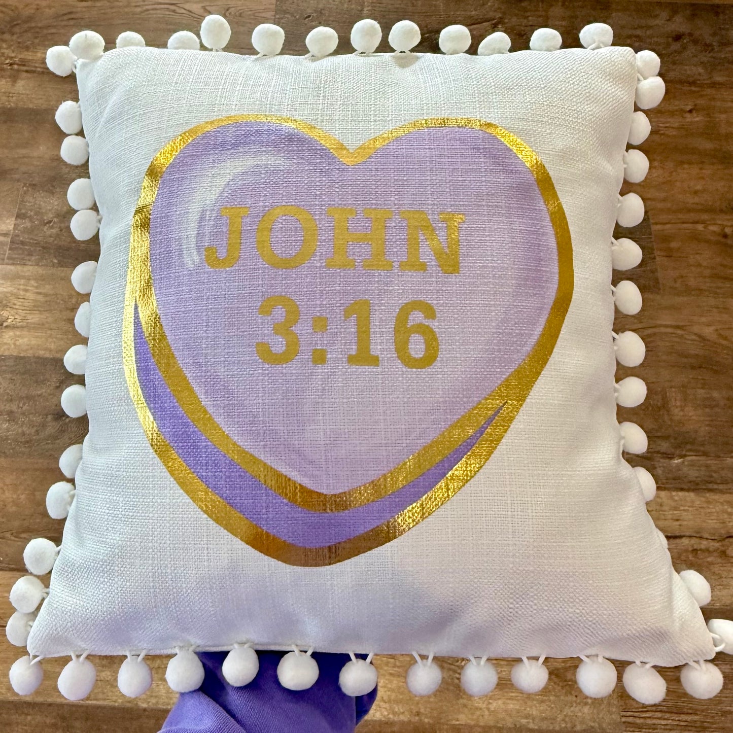 Pillow - John 3:16 Conversation Heart