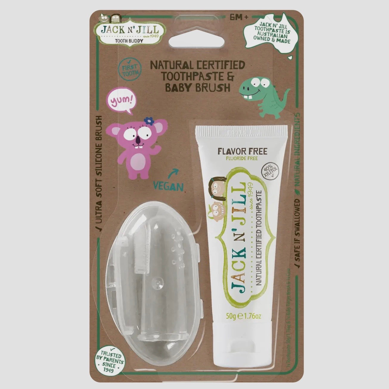 Jack N’ Jill Tooth Buddy Pack | Flavor-Free + Finger Brush
