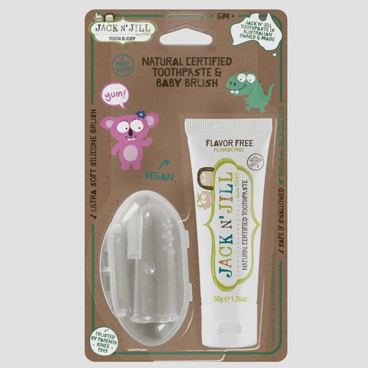 Jack N’ Jill Tooth Buddy Pack | Flavor-Free + Finger Brush