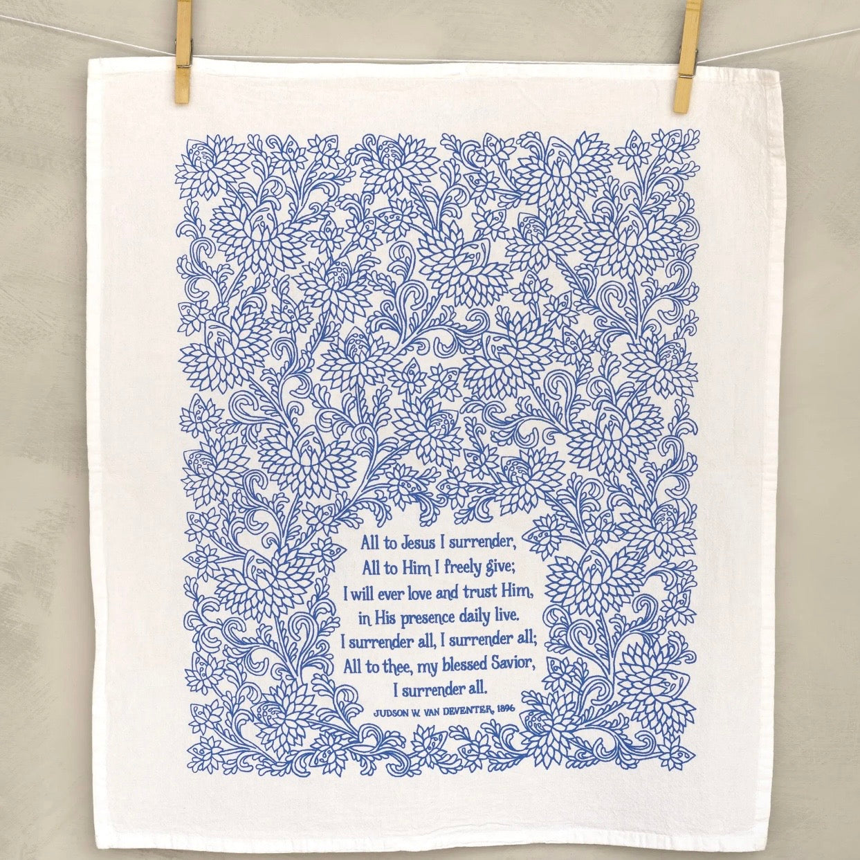 Hymn Tea Towel | I Surrender All