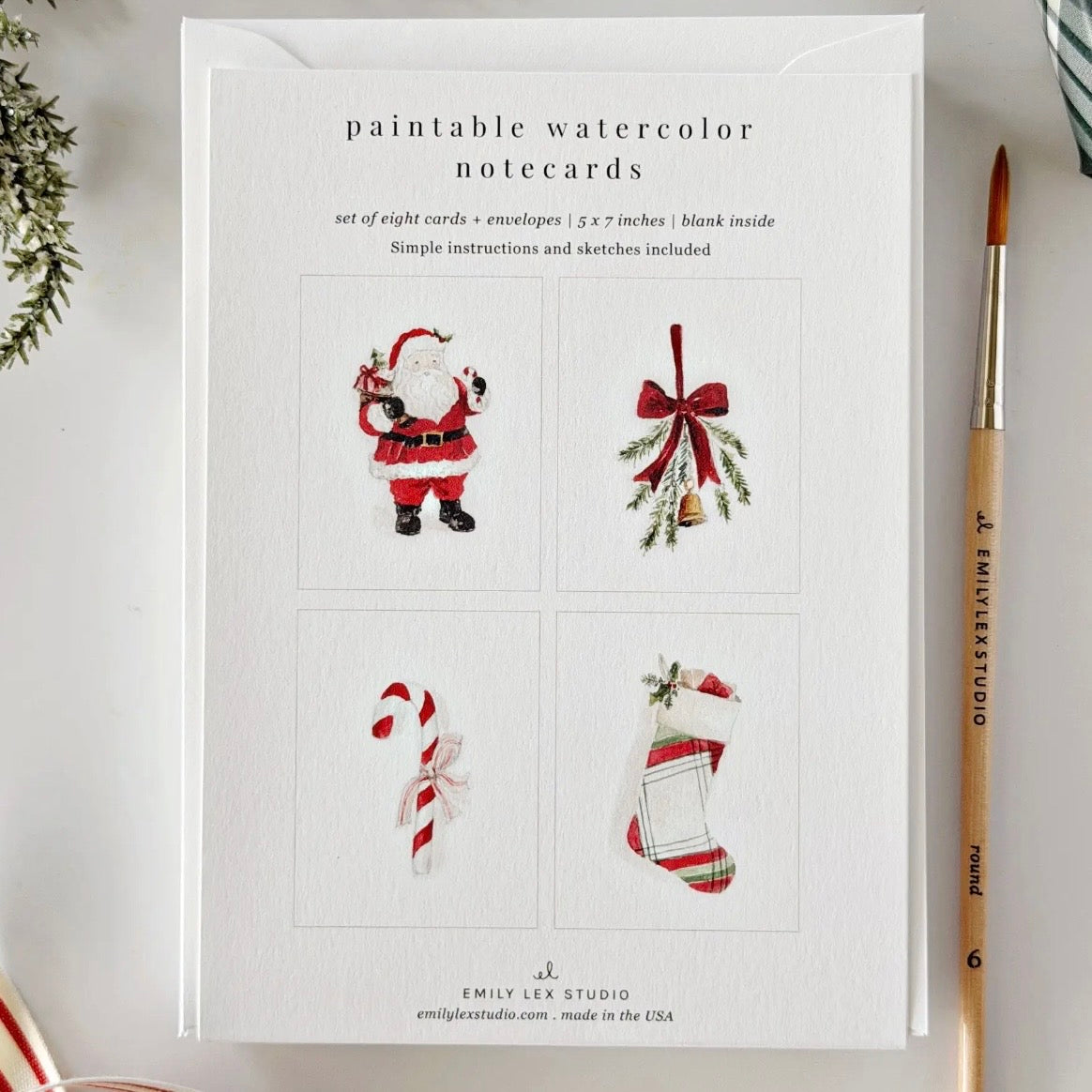 Paintable Watercolor
Notecard Set
 | Classic Christmas