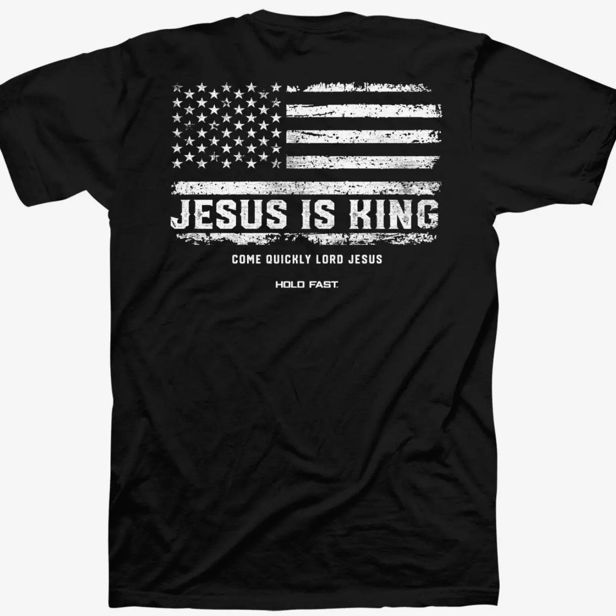 Christian Men’s Tee | Jesus Is King Flag