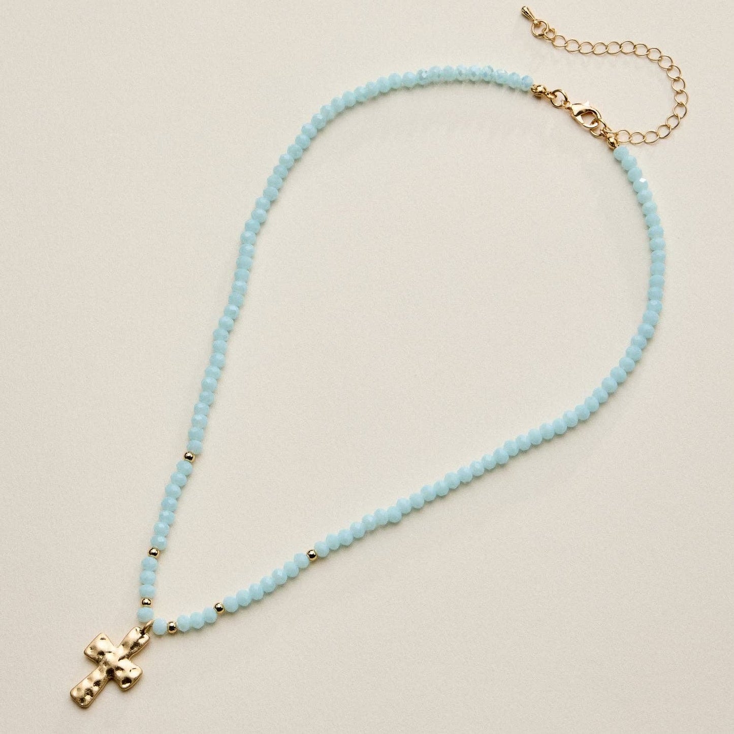 Hammered Cross Necklace | Mint