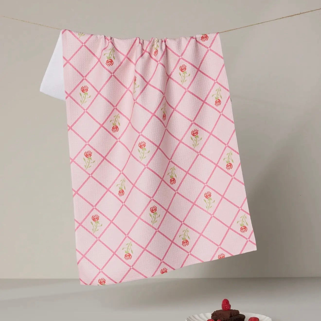 Geometry Dish Towel | Rose Lattice