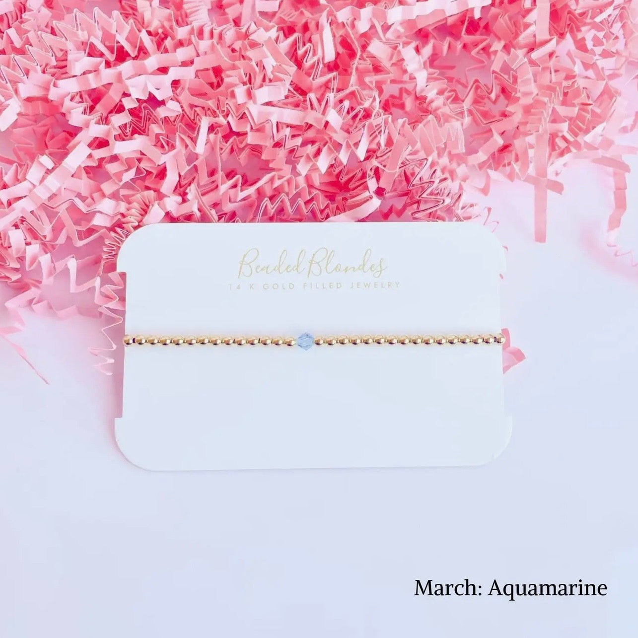 Beaded Blondes Birthstone Swarovski Bracelet | 
March