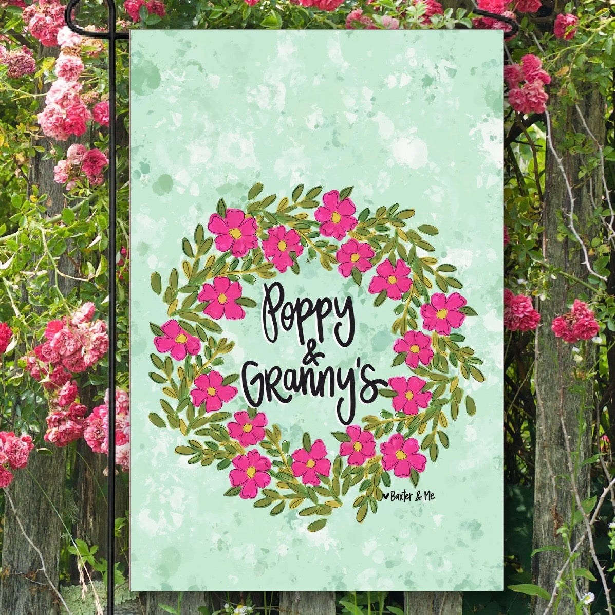 Personalized Garden Flag | Pink Petal
