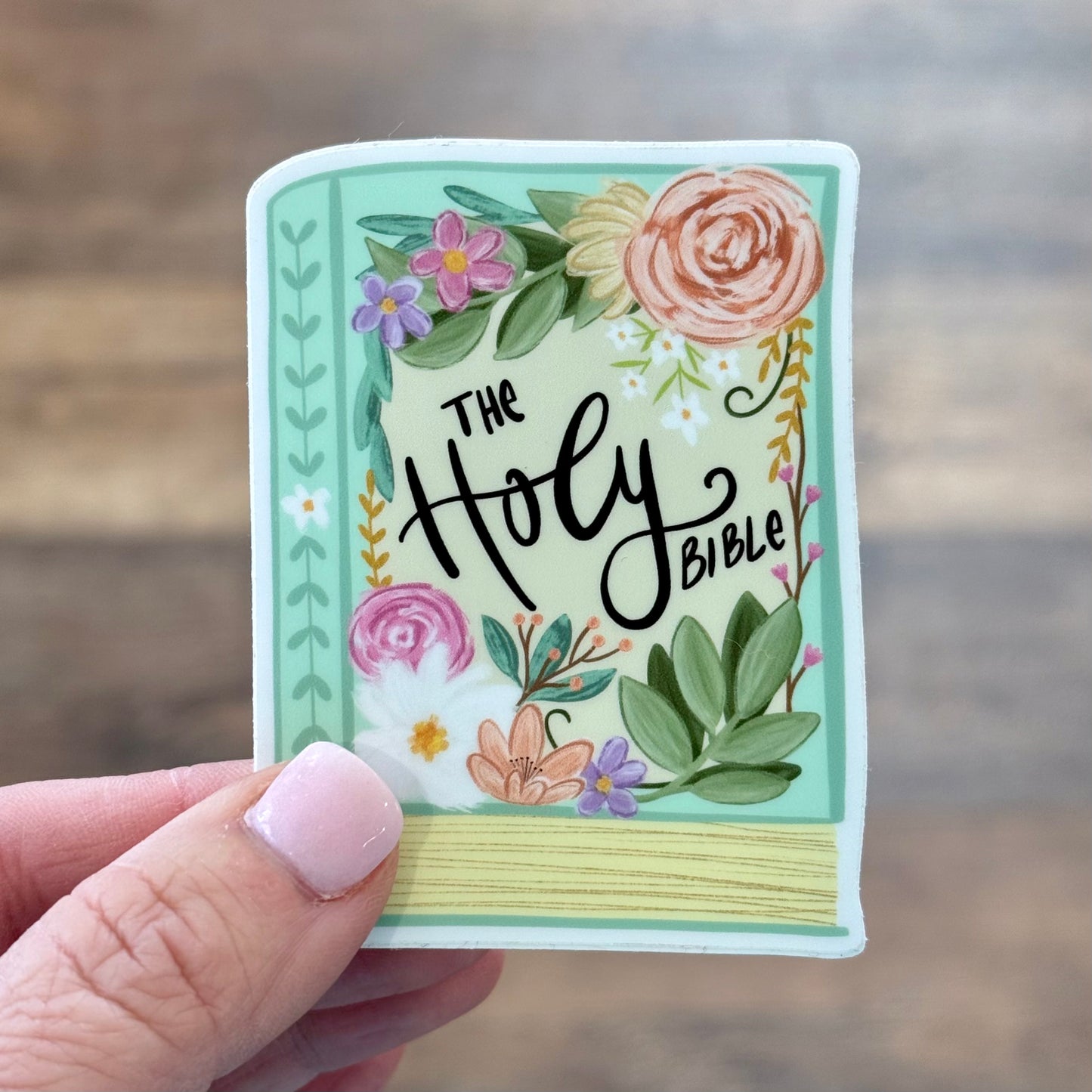 Holy Bible Floral Sticker