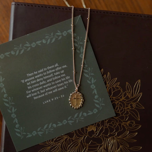 Beaded Chain Cross Necklace