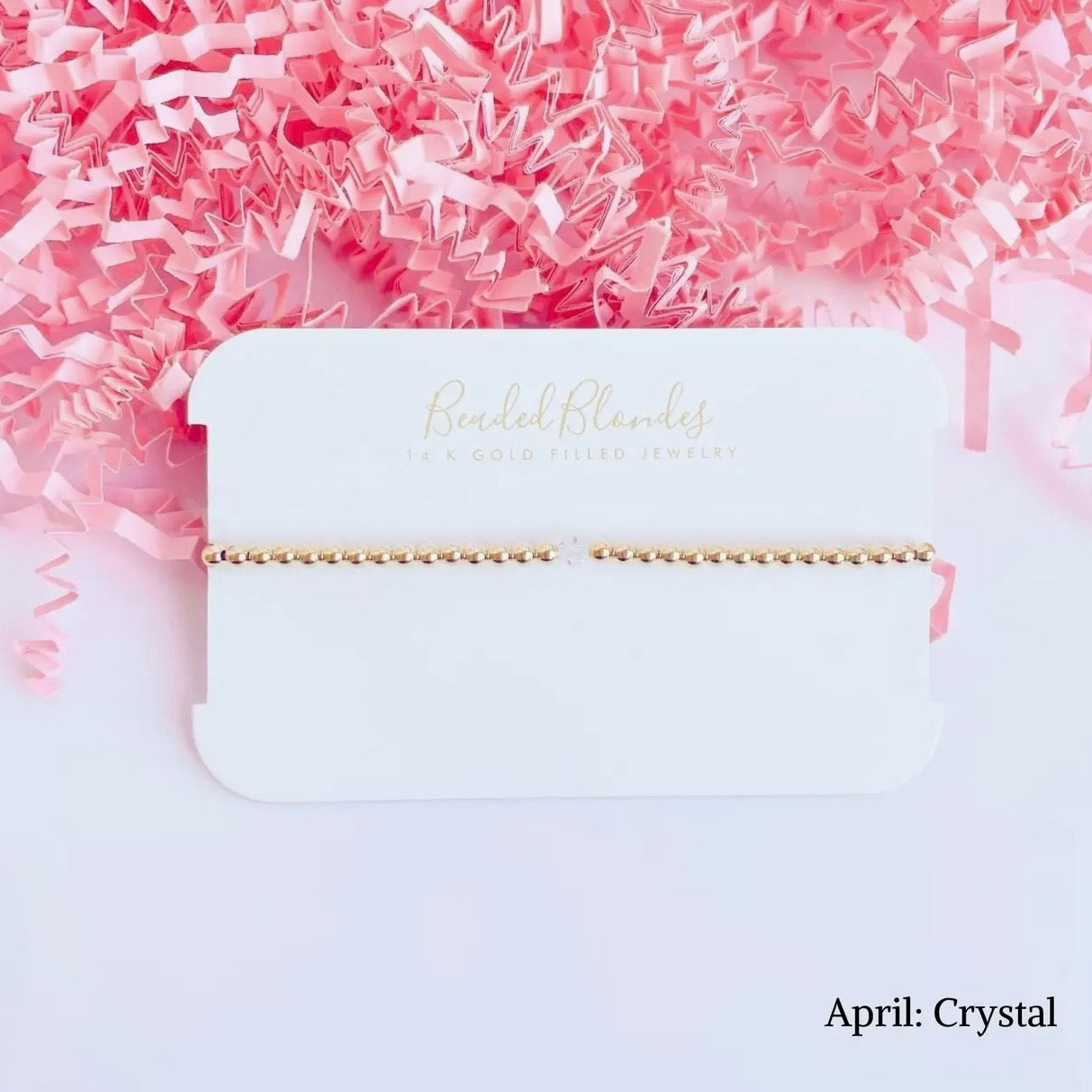 Beaded Blondes Birthstone Swarovski Bracelet | 
April