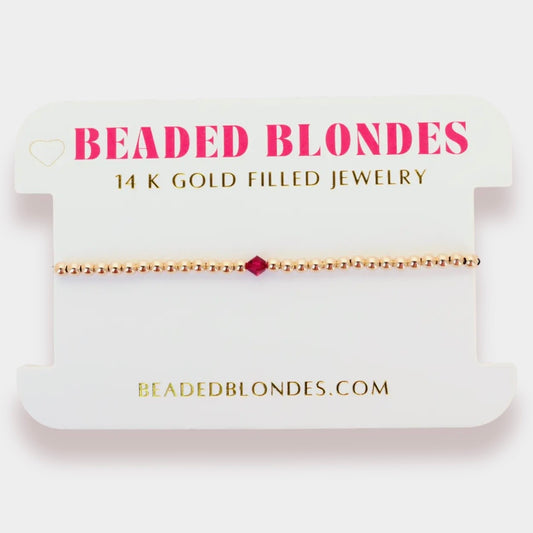 Beaded Blondes Birthstone Swarovski Bracelet | July