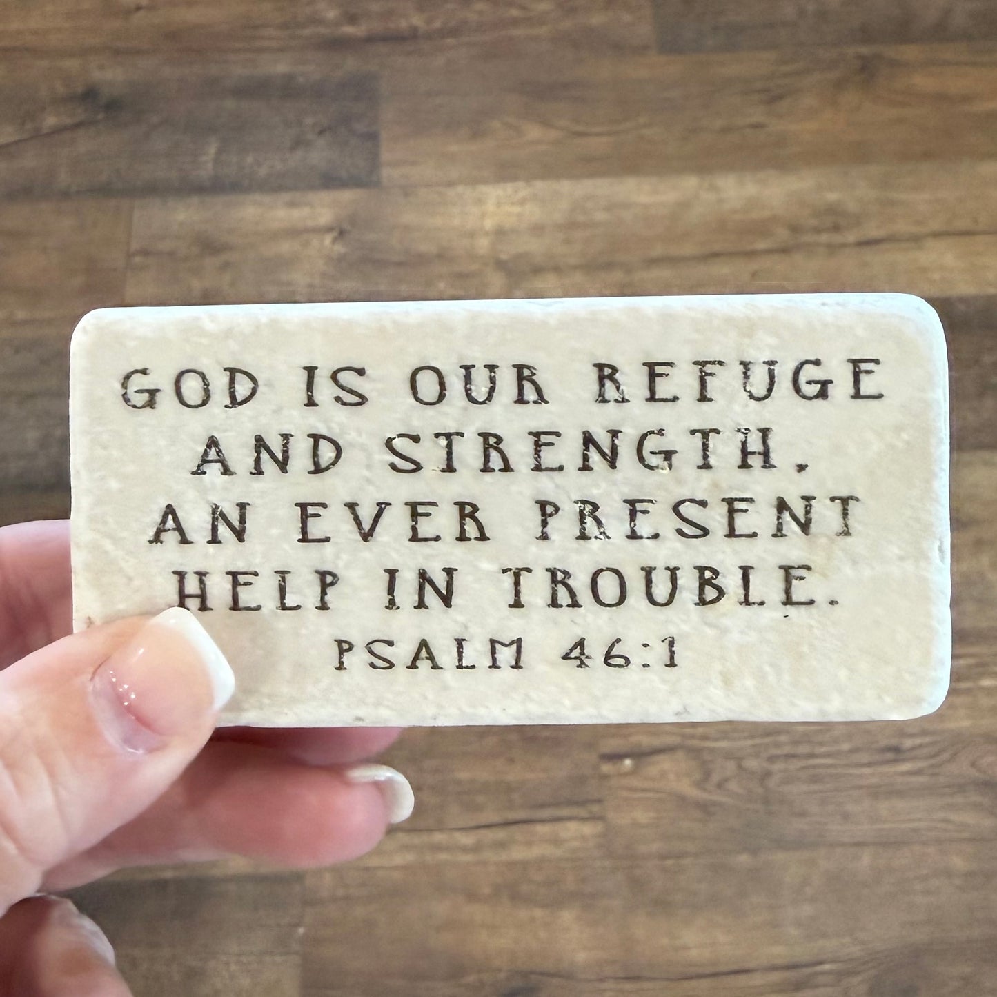 Scripture Stones | Psalm 46:1 | Half Block