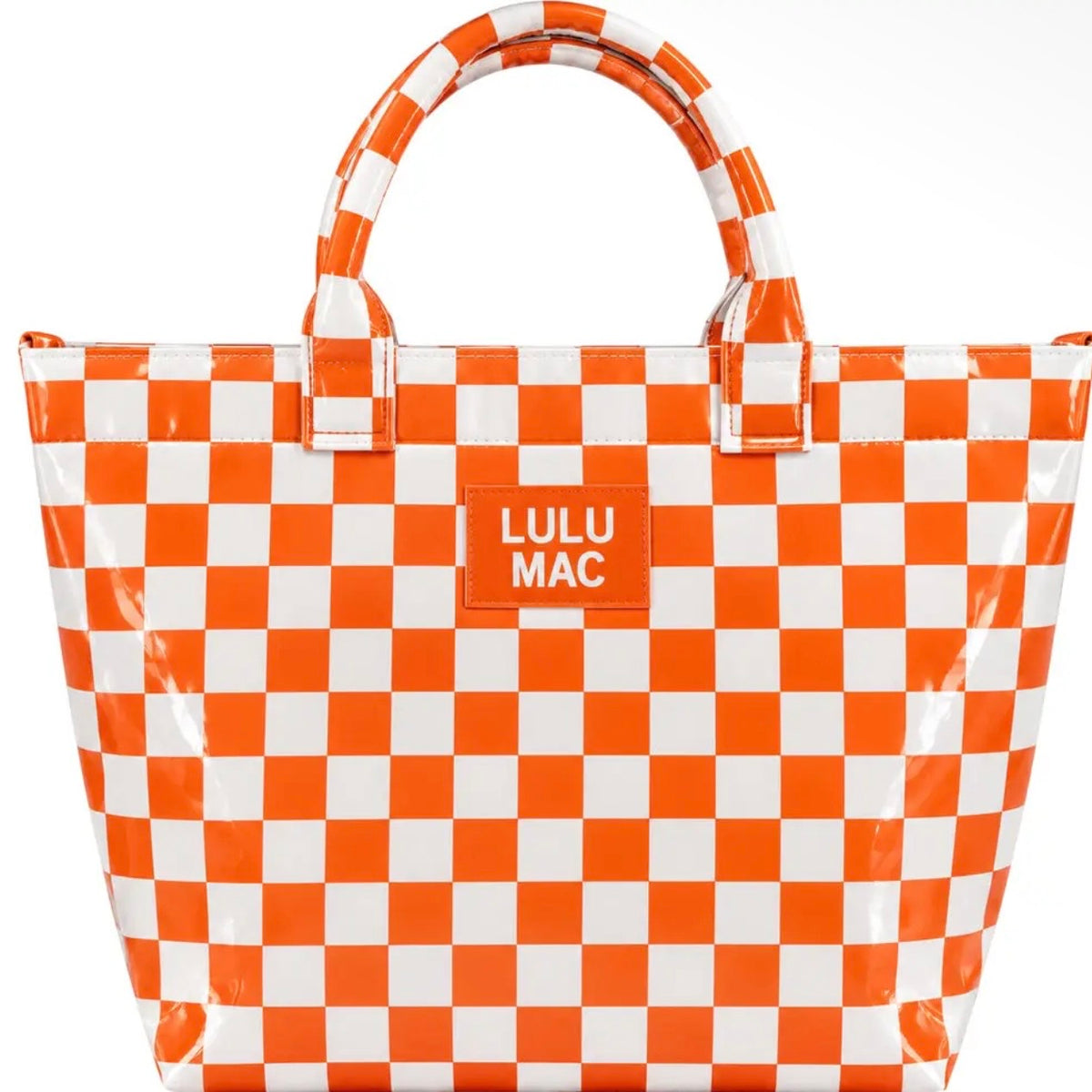 Lulu Mac Tote | Orange & White Checkered