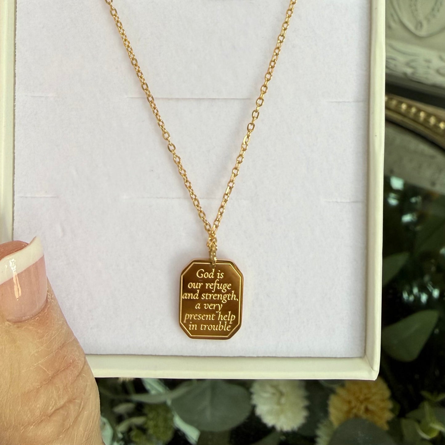 LoveStory Necklace | God Is Our Refuge and Strength Psalm 46:1