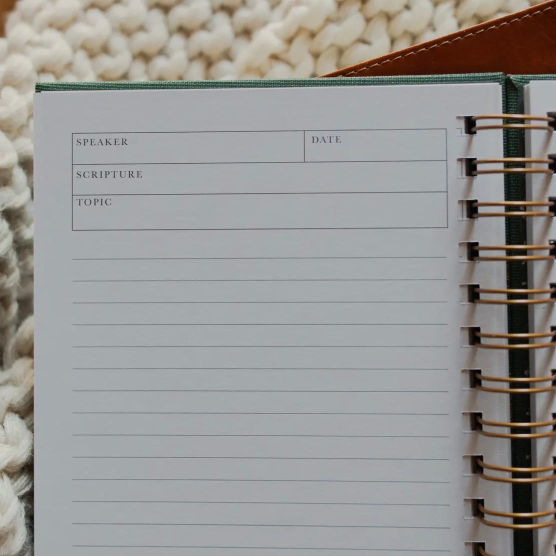 Sermon Notes Journal Green Floral
