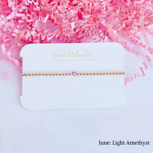 Beaded Blondes Birthstone Swarovski Bracelet | 
June