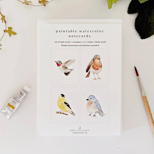 Paintable Watercolor
Notecard Set
 | Birds