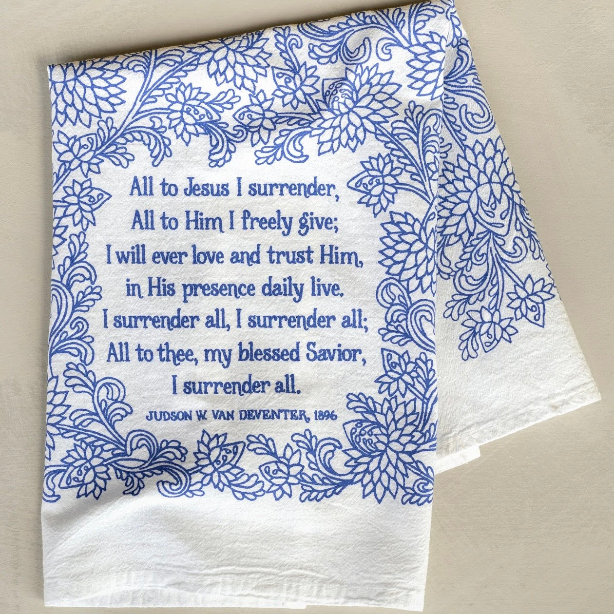 Hymn Tea Towel | I Surrender All