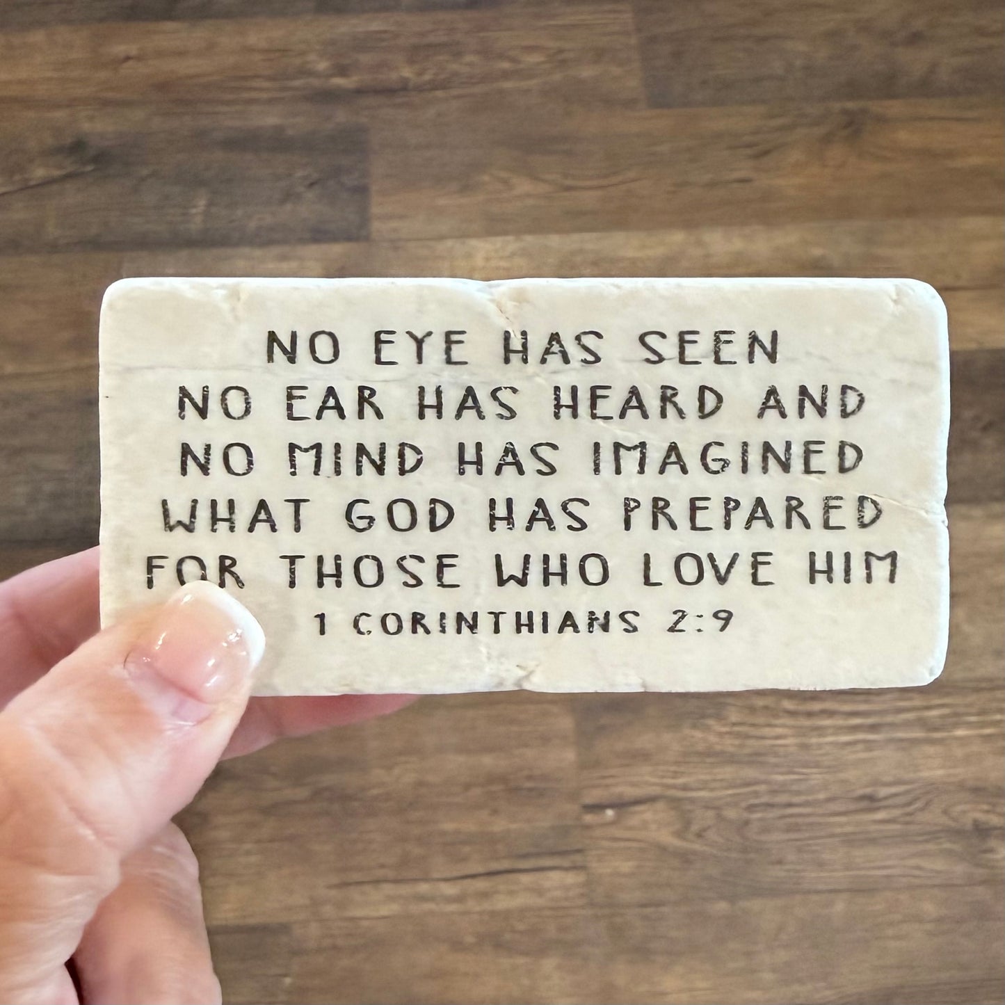 Scripture Stones | 1 Corinthians 2:9 | Half Block
