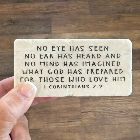 Scripture Stones | 1 Corinthians 2:9 | Half Block