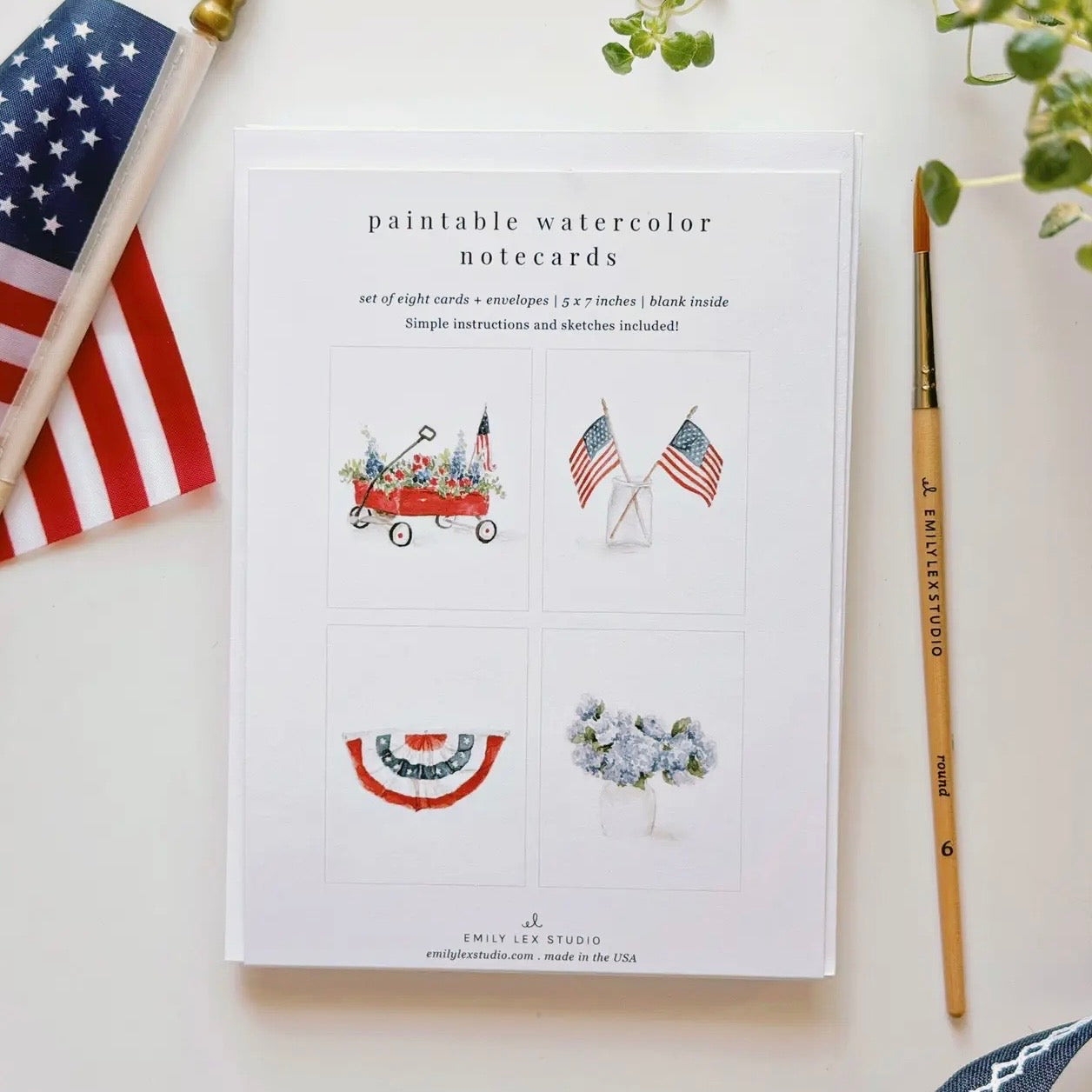 Paintable Watercolor
Notecard Set
 | Americana