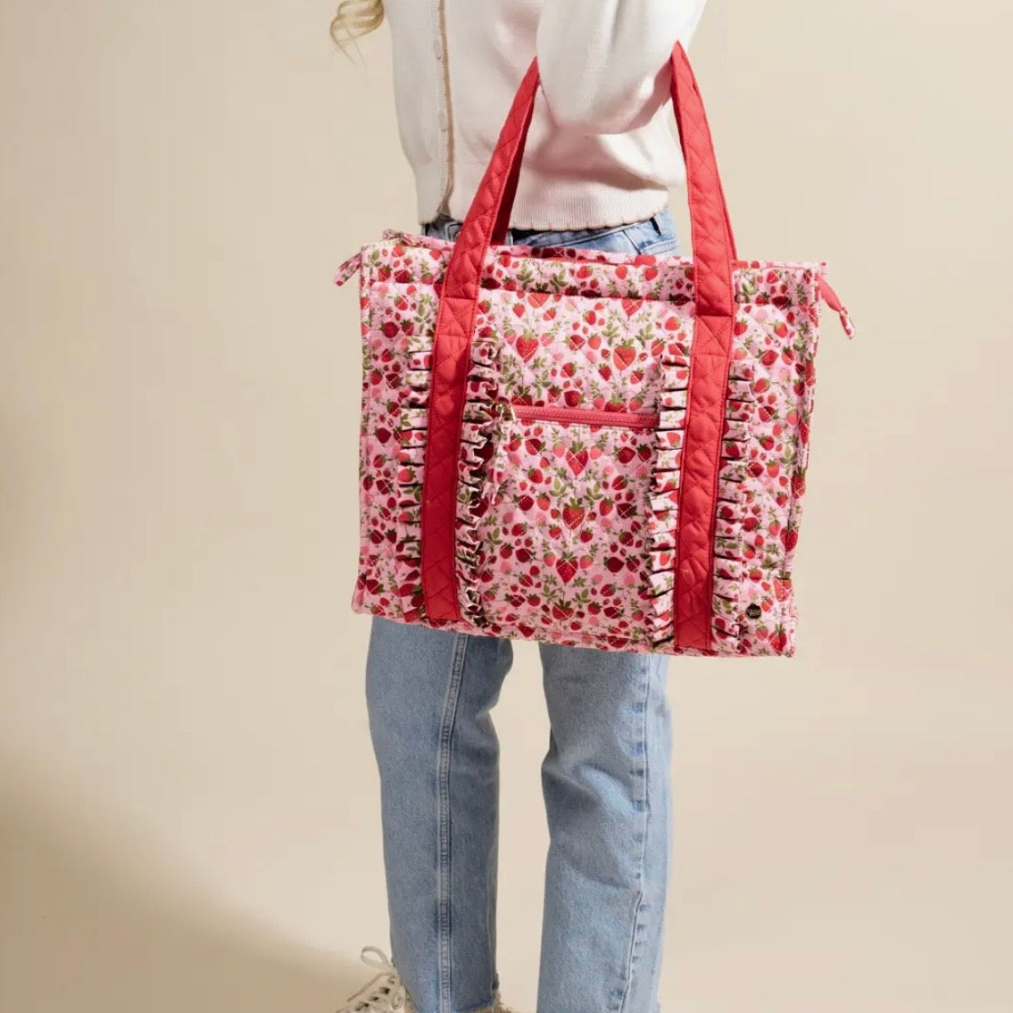 The Everyday Quilted Tote Bag | Strawberry Fields