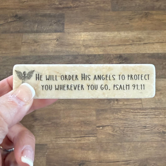Scripture Stones | He Will Order His Angels | Quarter