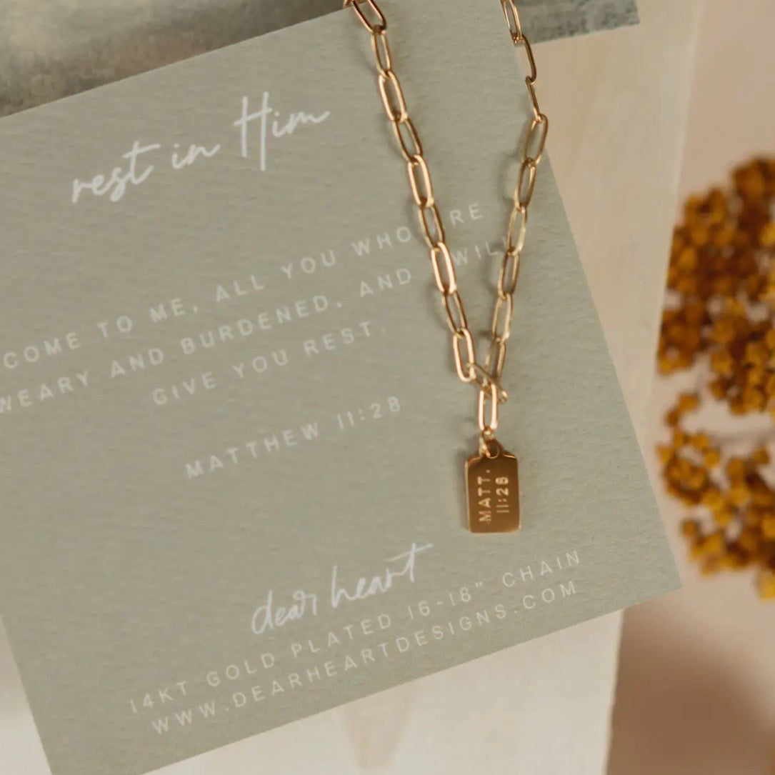 Mini Tag Necklace | Rest In Him