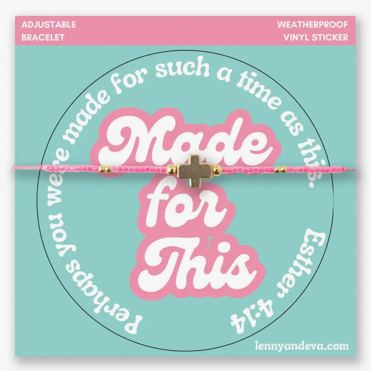 Cross Bracelet + Sticker | Made For This Esther 4:14