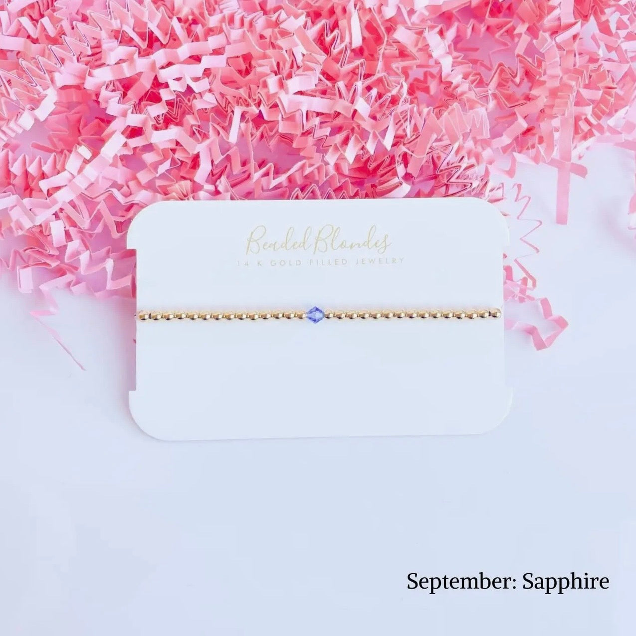 Beaded Blondes Birthstone Swarovski Bracelet | September