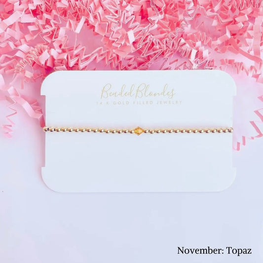 Beaded Blondes Birthstone Swarovski Bracelet | 
November