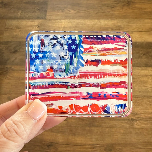 Acrylic Shelf Sitter | Bitty American Flag
