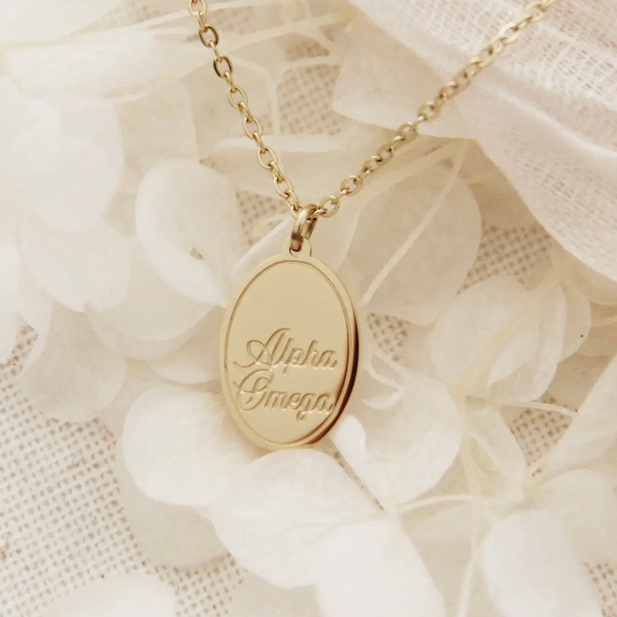 LoveStory Necklace | Alpha and Omega Symbol Revelation 1:8