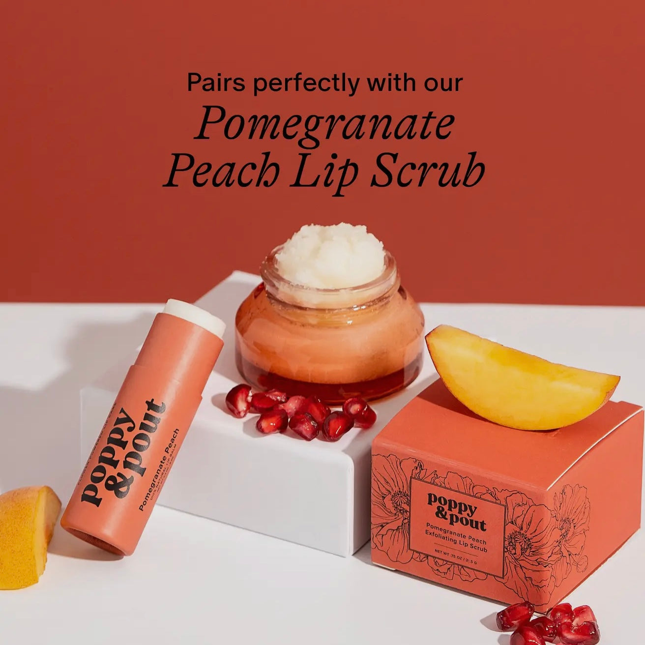 Poppy & Pout Lip Balm | Pomegranate Peach
