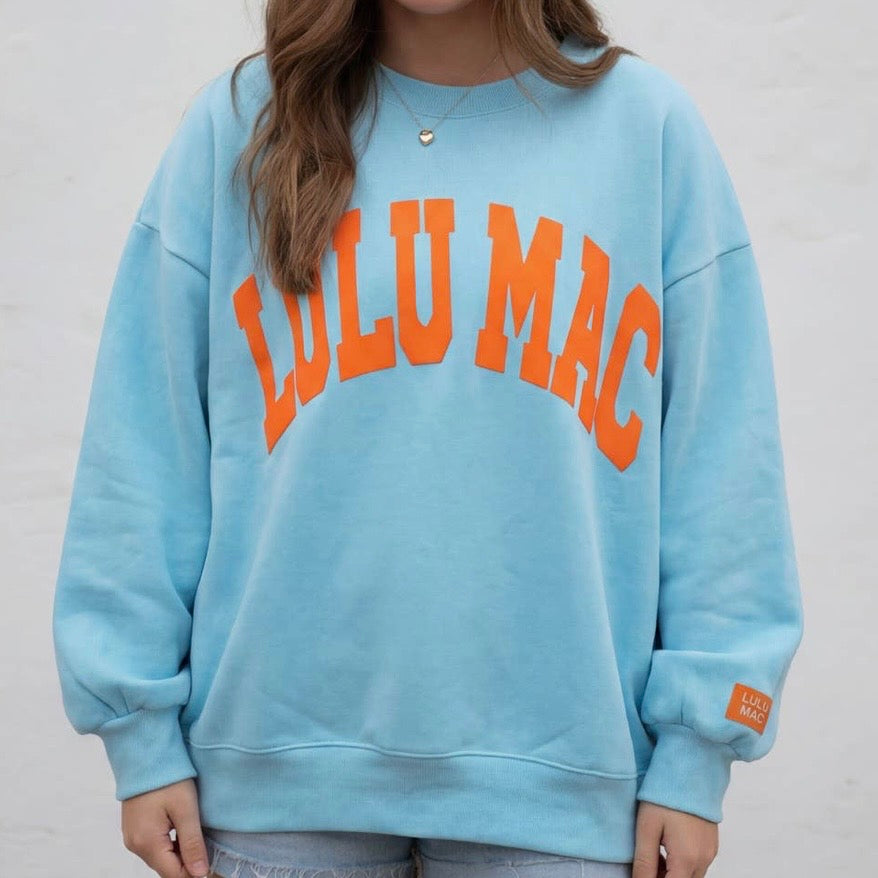 Lulu Mac Sweatshirt | Orange/Blue Puff