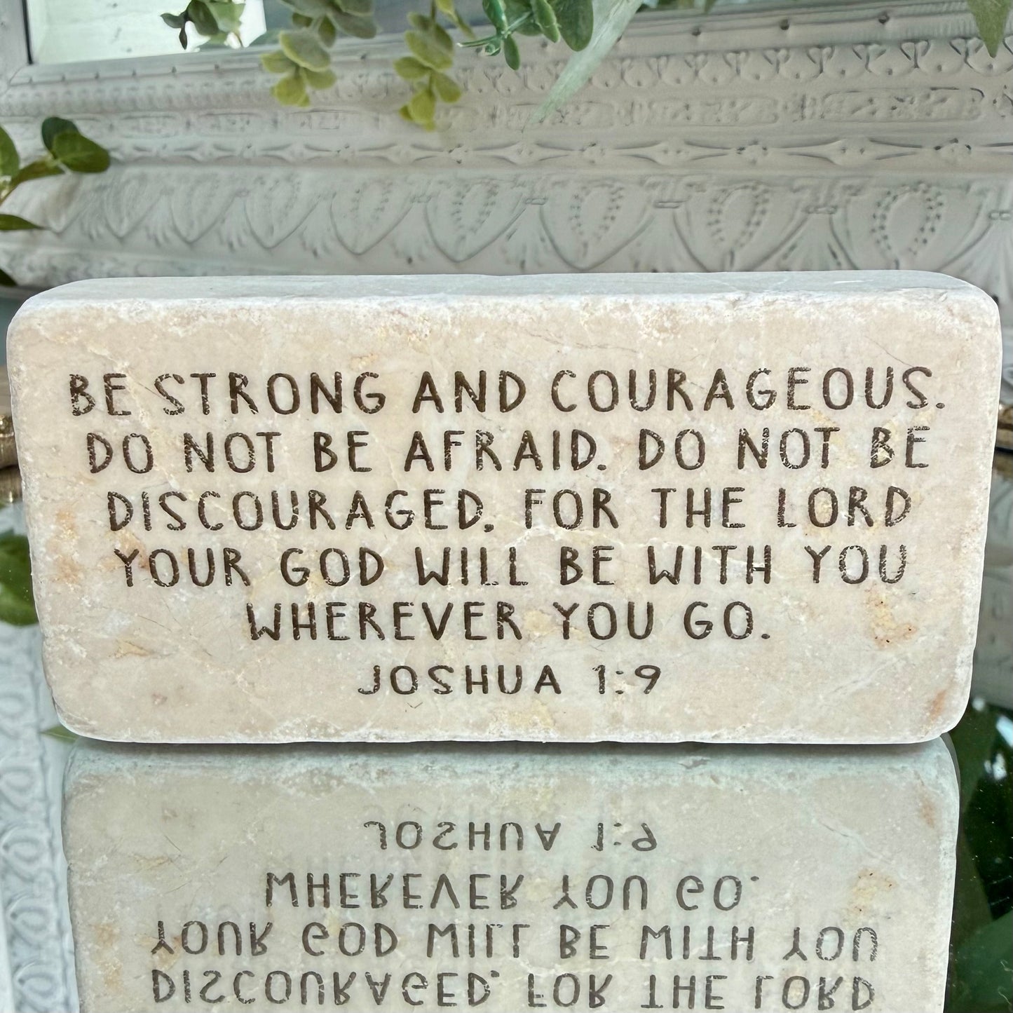 Scripture Stones | Be Strong & Courageous | Half Block