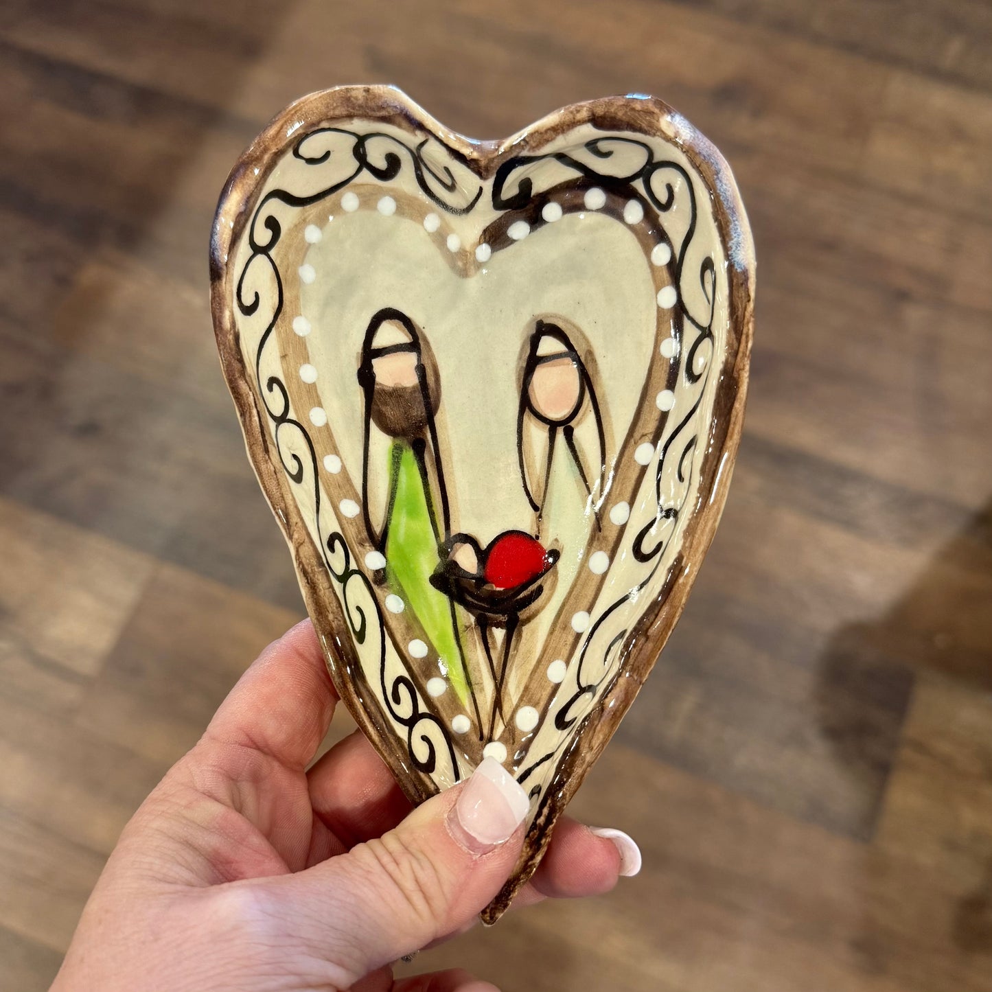Ceramic Nativity Heart Trinket Dish