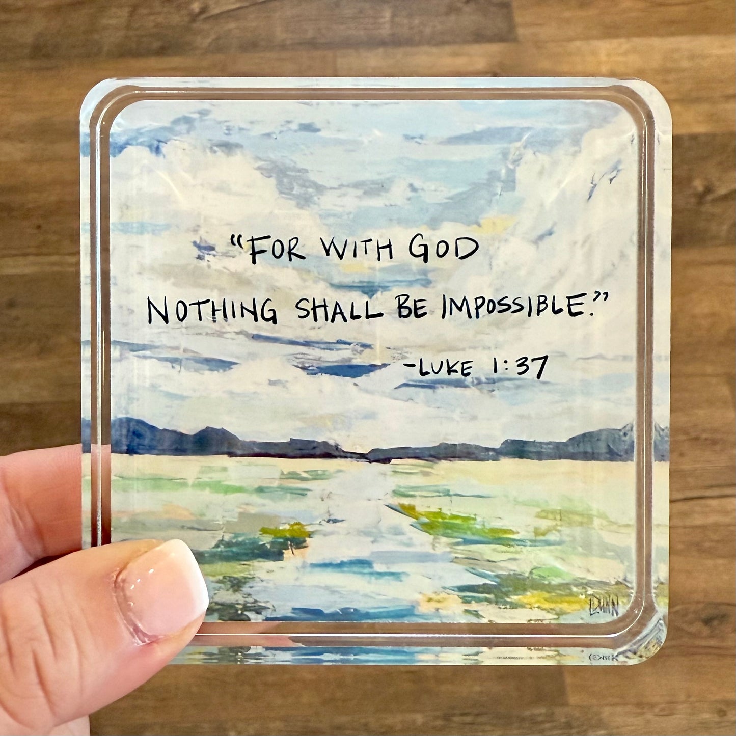 Acrylic Scripture Block | Luke 1:37