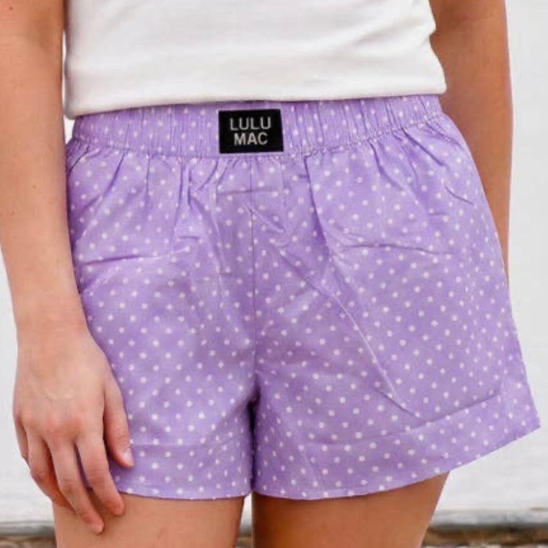 Lulu Mac Boxers | Lavender Dot