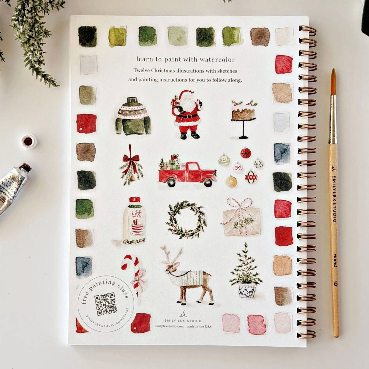 Watercolor Workbook | Classic Christmas